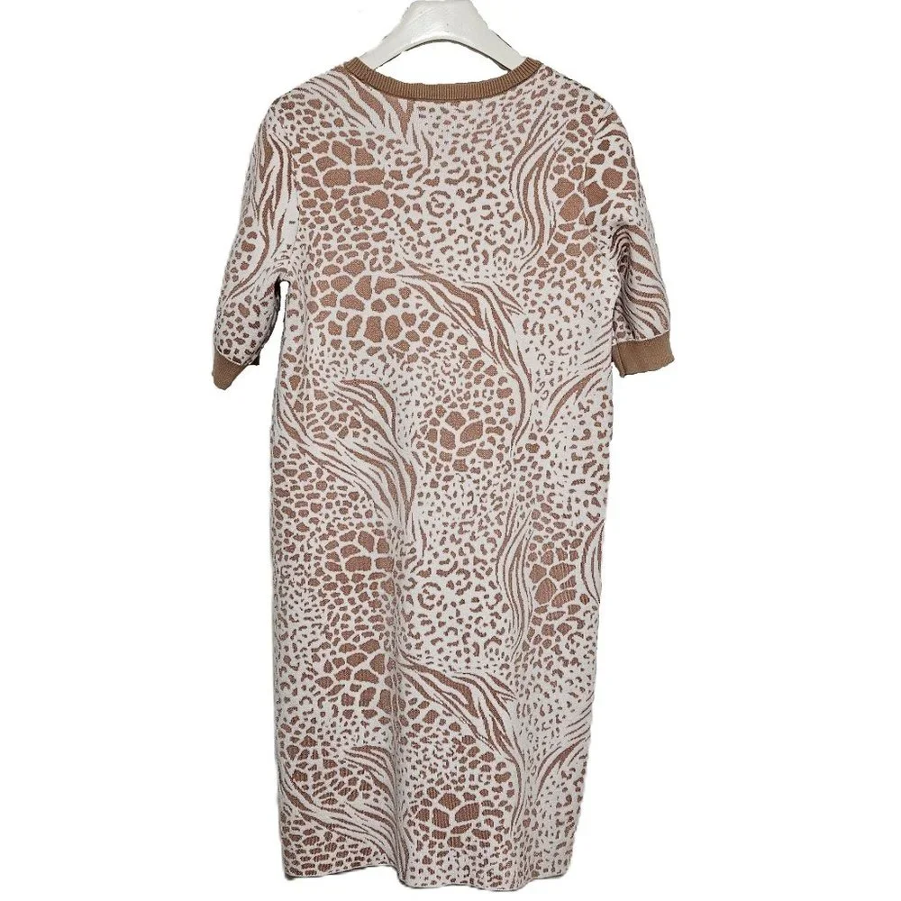 Ann Taylor Mixed Animal Print Sweater Shift Dress Size M Like New! ✨HP✨ - Picture 2 of 9